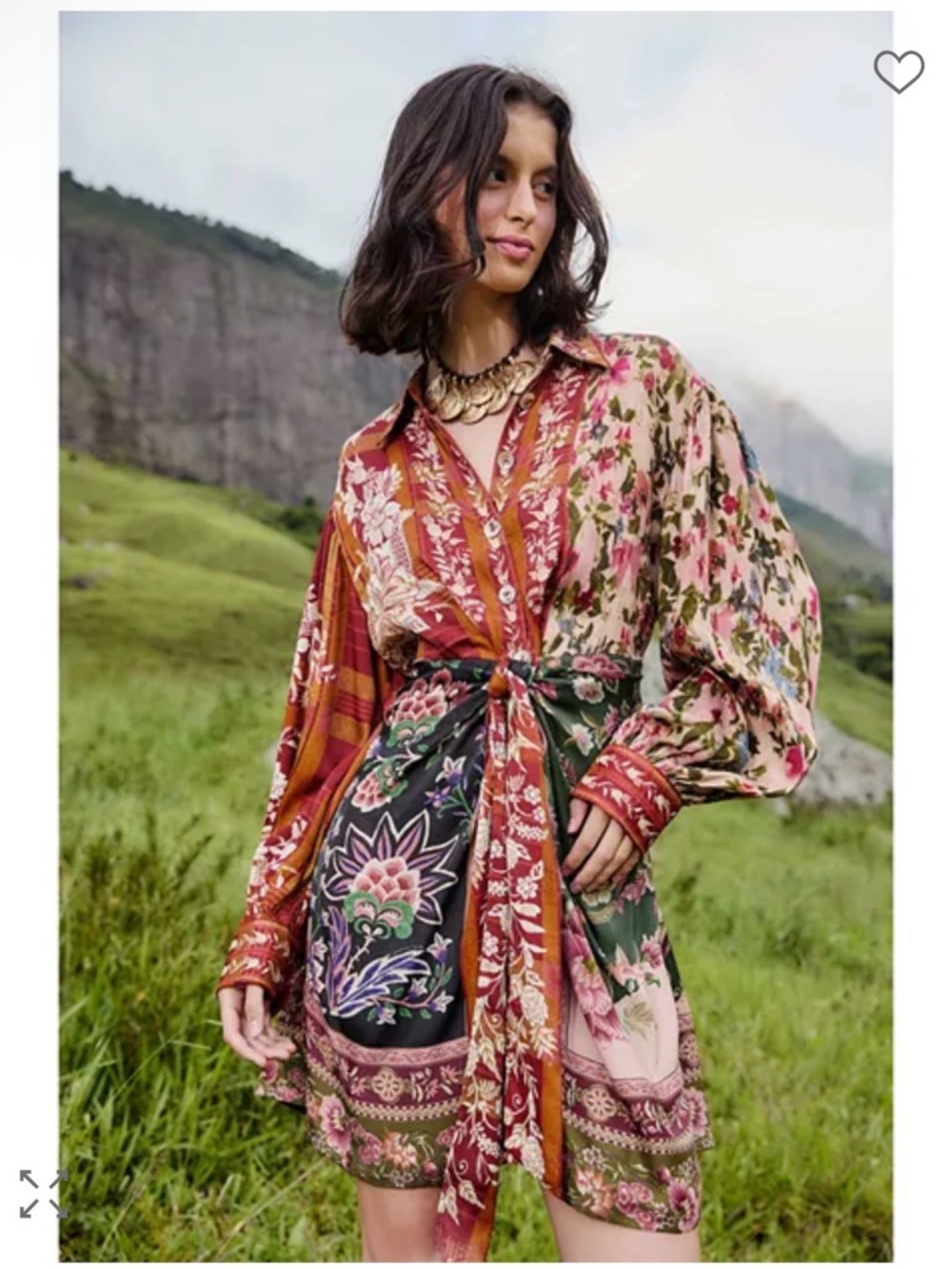 FARM Rio Multi-Color Floral Mixed-Print Mini Dress